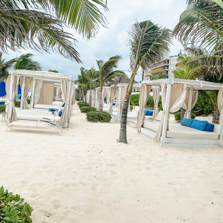 Tons of cabana options on the beach and around the pool.