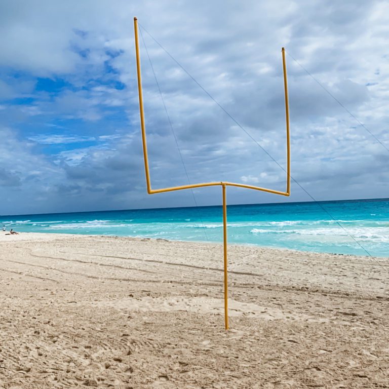Cancun - Super Bowl goal post on beach